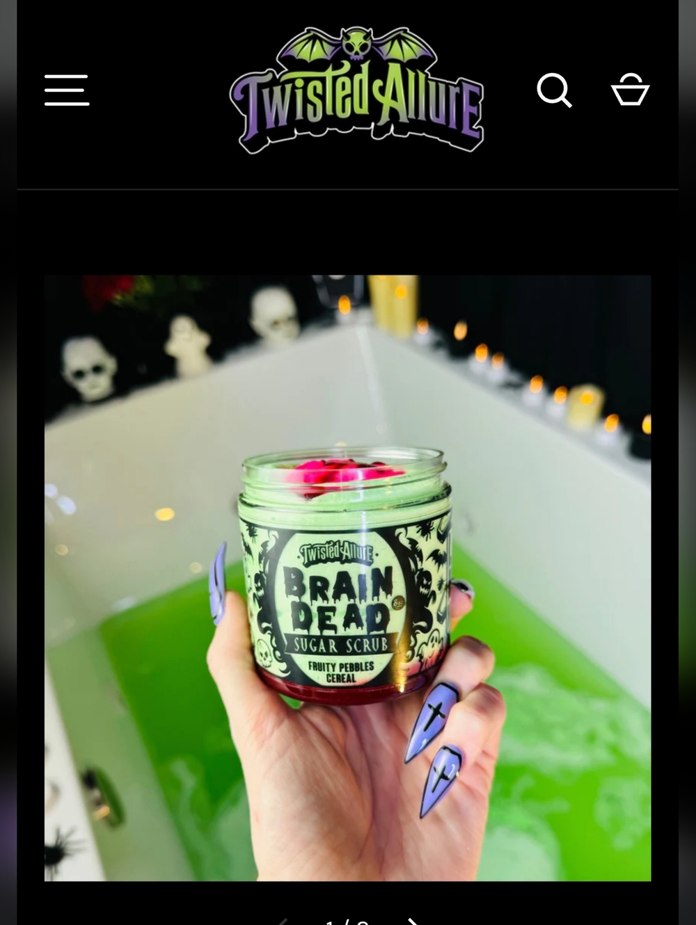 Twisted Allure Brain Dead Sugar Scrub – Green Exfoliating Body Scrub